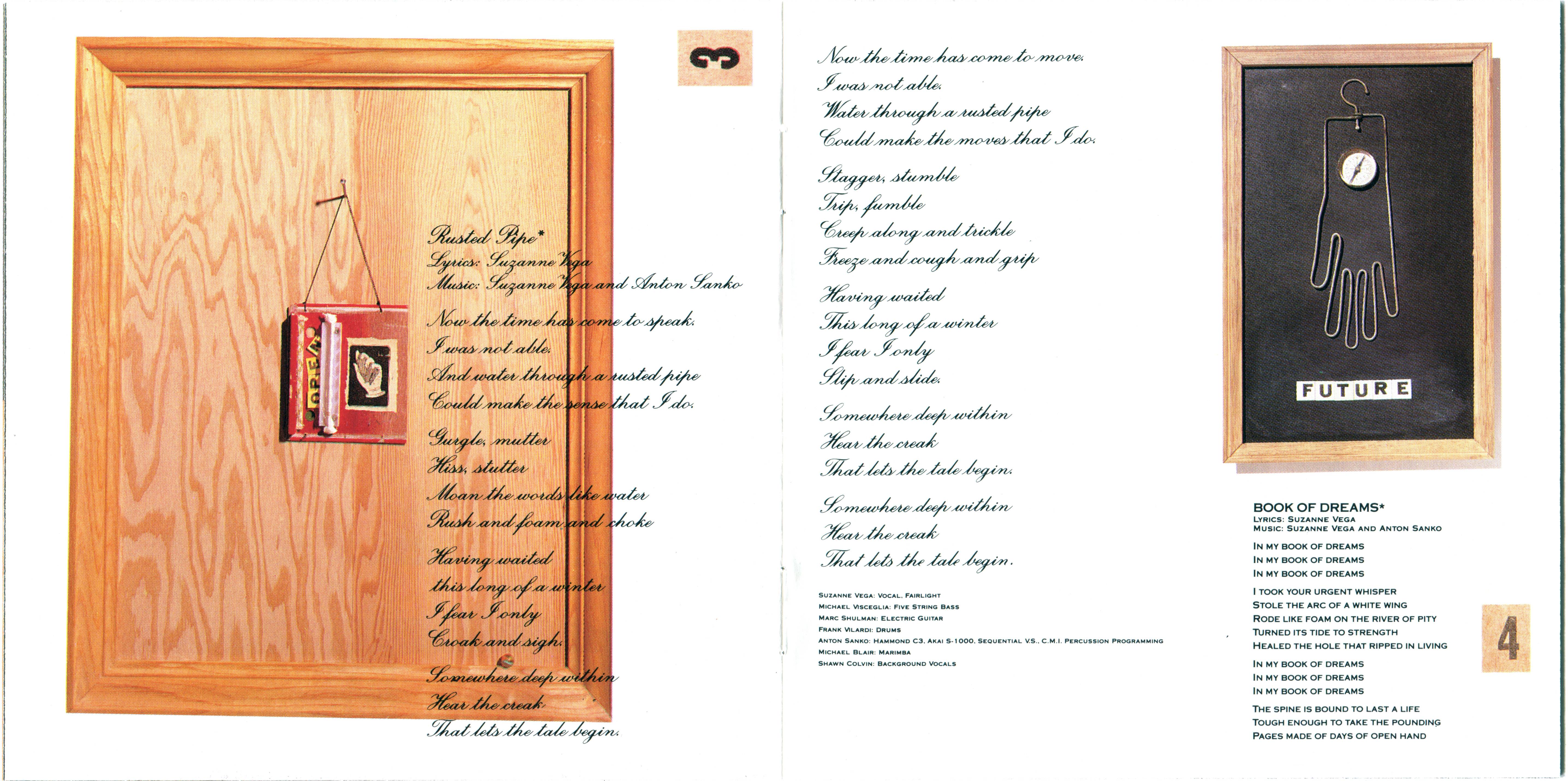 Suzanne Vega  Days Of Open Hand : Booklet 3